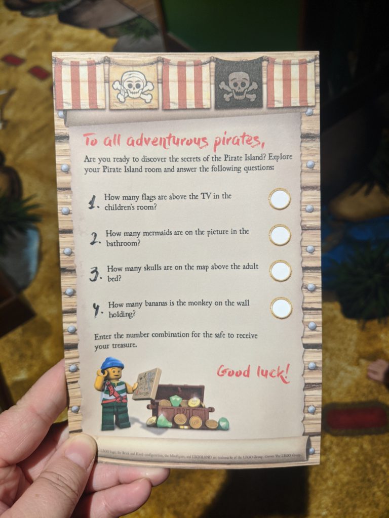 Legoland hotel treasure hunt best sale answers 2019