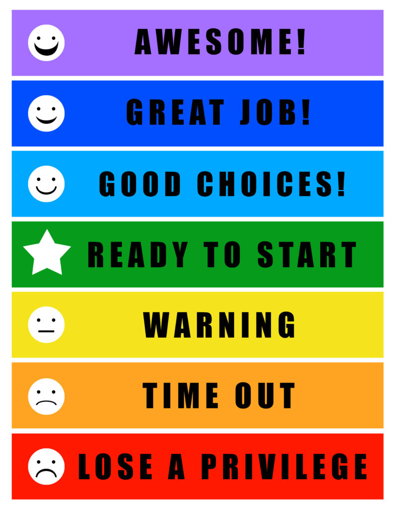 Color Coded Behavior Chart Free Printable Printable Templates