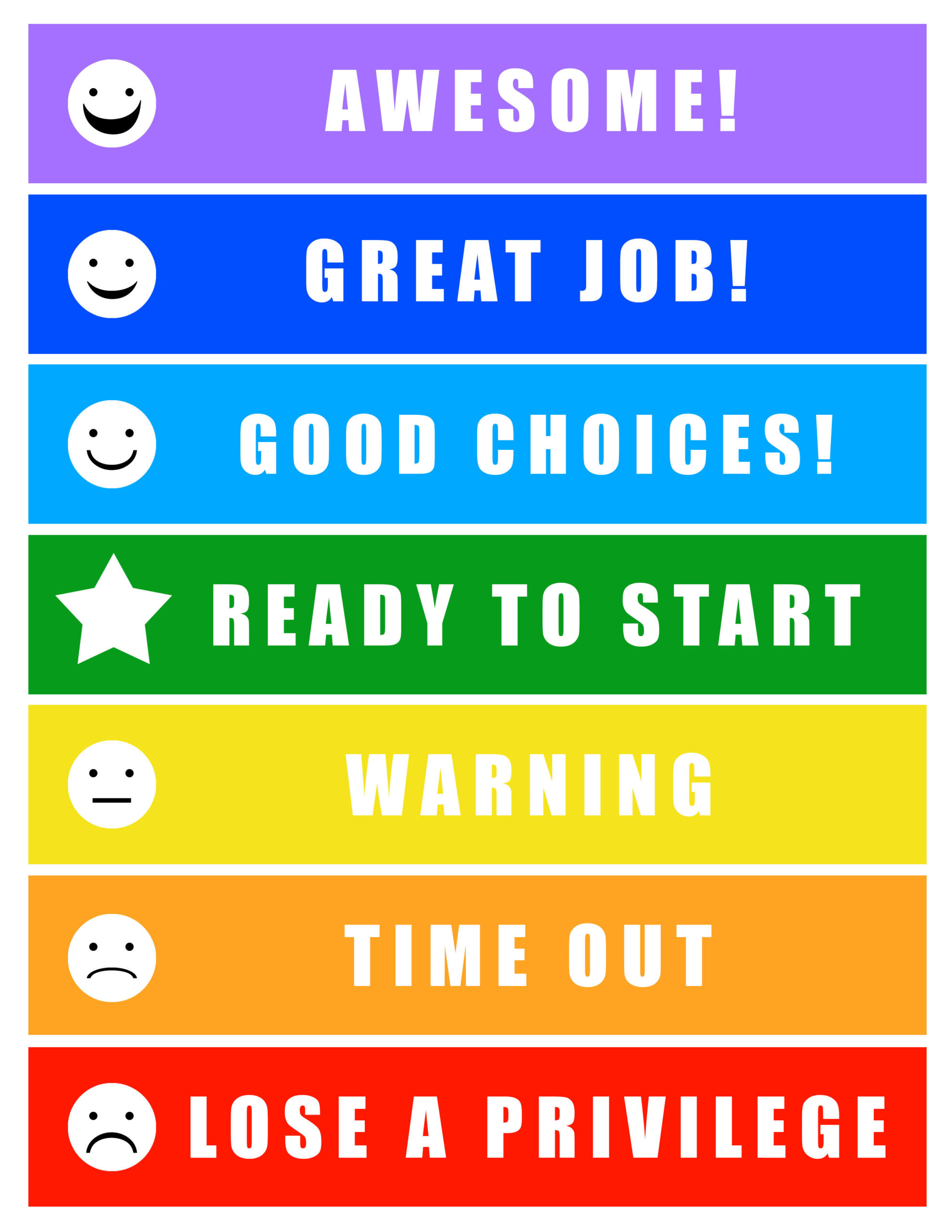 Color Coded Behavior Chart Free Printable Printable Templates