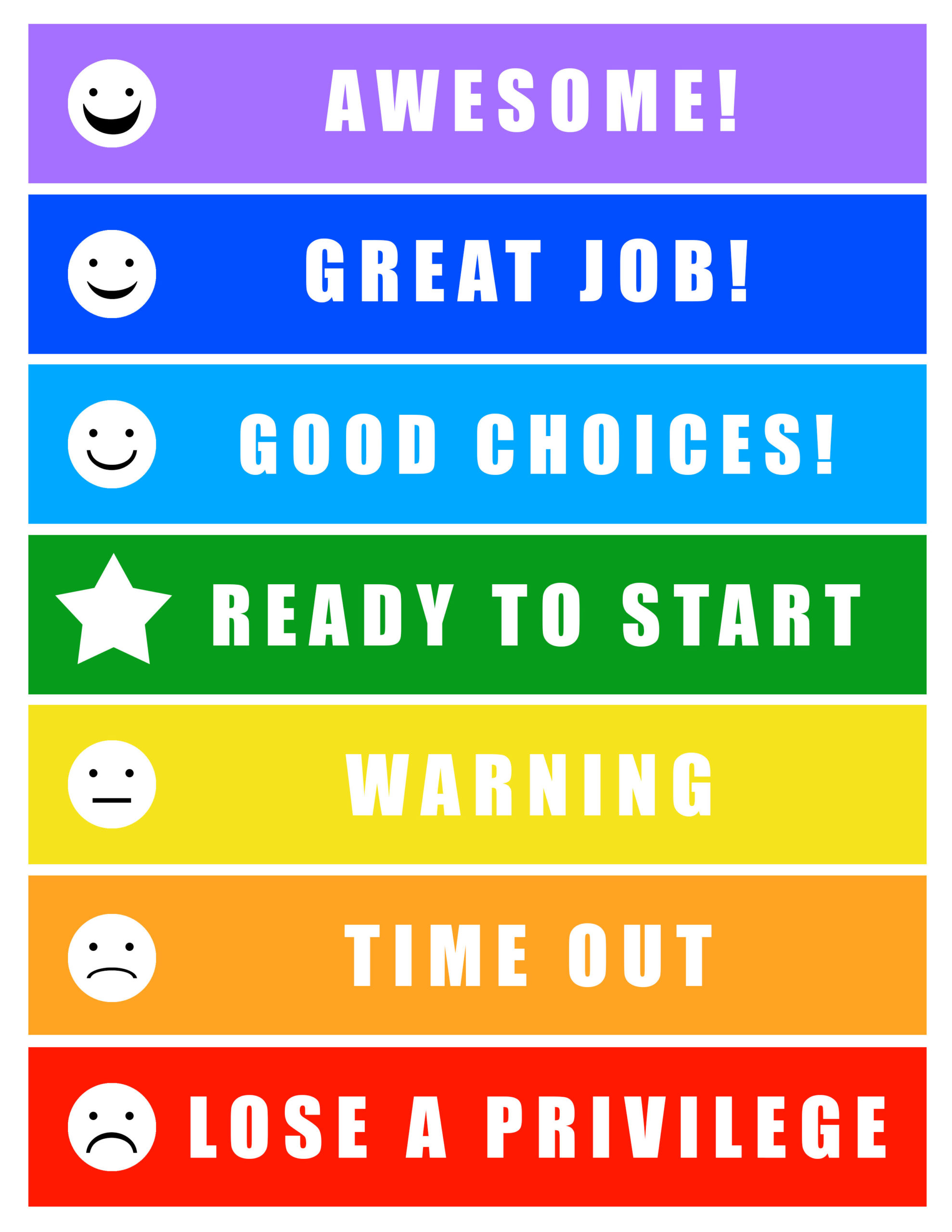 Free Printable Color Behavior Chart Printable